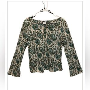 ABERCROMBIE & FITCH PRINT PEASANT TOP